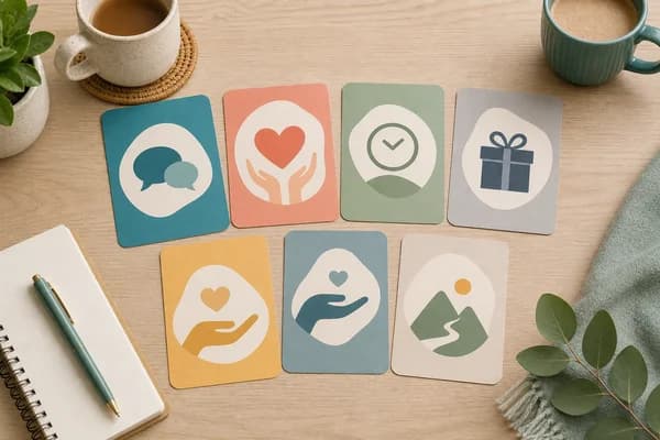 Siete tarjetas de lenguajes del amor