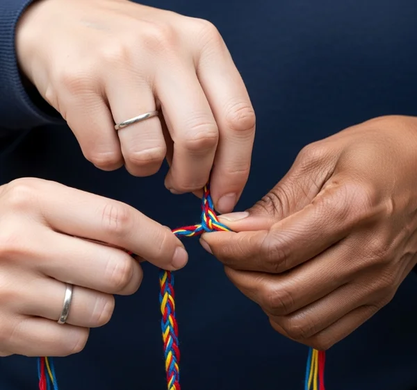 Two hands learning to connect despite different patterns