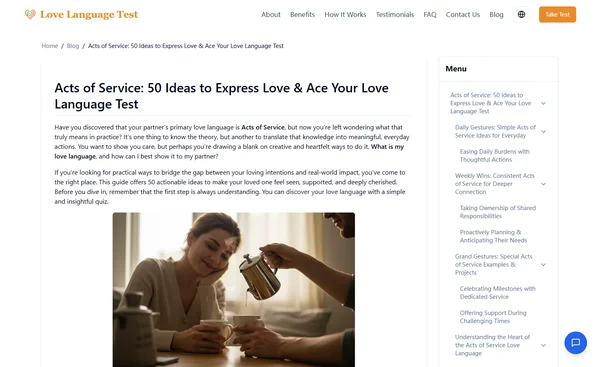 Acts of Service: 50 Ideas to Express Love & Ace Your Love Language Test