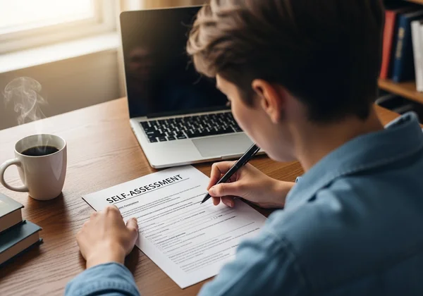 Person completing self assessment form